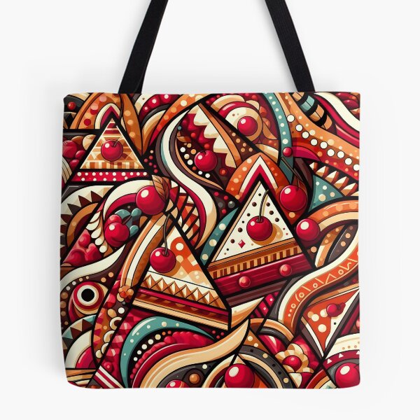Item preview, Retro Cherry Pastry Pattern – Geometric Dessert Abstract Art designed and sold by Apex Designs.