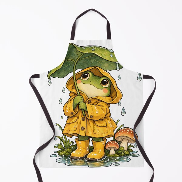 Item preview, Raincoat Frog Under a Leaf Umbrella designed and sold by EpicwaveDesigns.