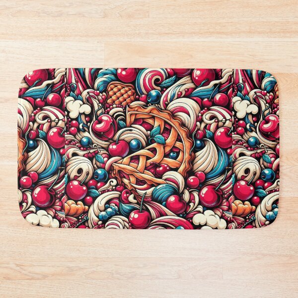 Item preview, Maximalist Cherry Pastry Pattern – Colorful Retro Dessert Art designed and sold by Apex Designs.