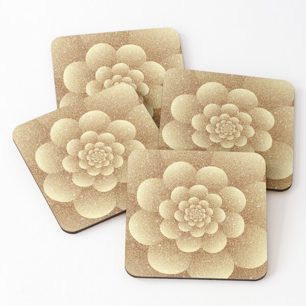 Item preview, Gold Glitter Geometric Circle Spiral Flower designed and sold by Elsy's Art.