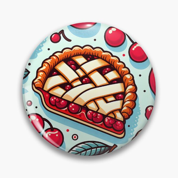 Artikelvorschau, Kirschkuchen-Schnittmuster – Retro-Kirschbäckereikunst entworfen und verkauft von Apex Designs.