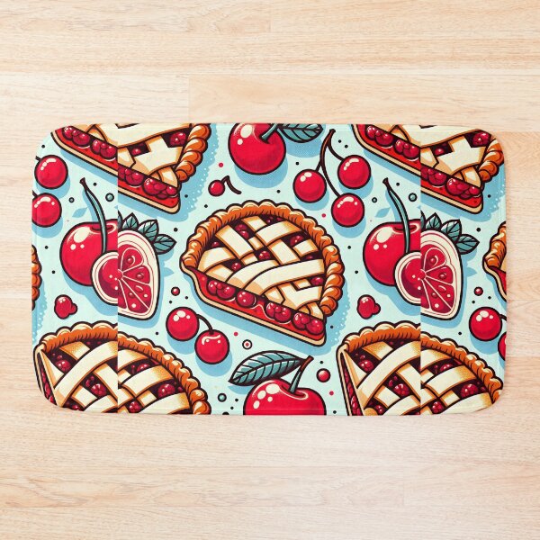 Item preview, Cherry Pie Slice Pattern – Retro Cherry Bakery Art designed and sold by Apex Designs.