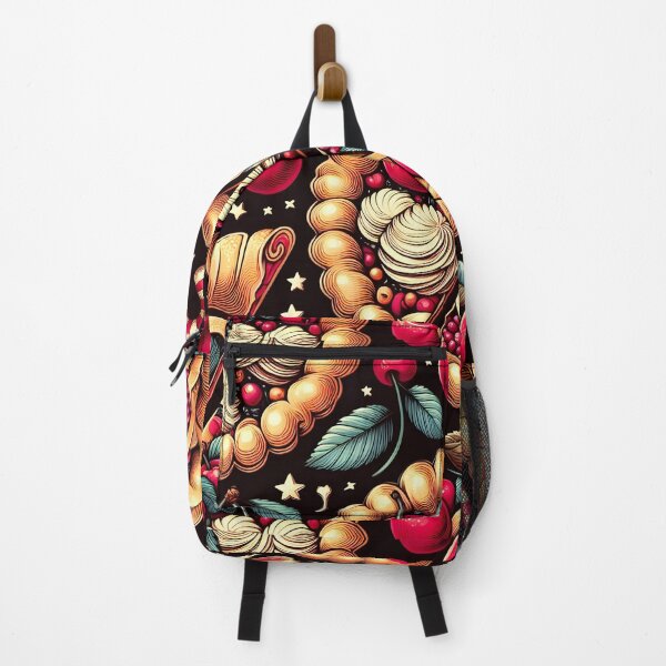 Item preview, Cherry Cream Pastry Pattern – Retro Maximalist Dessert Art designed and sold by Apex Designs.