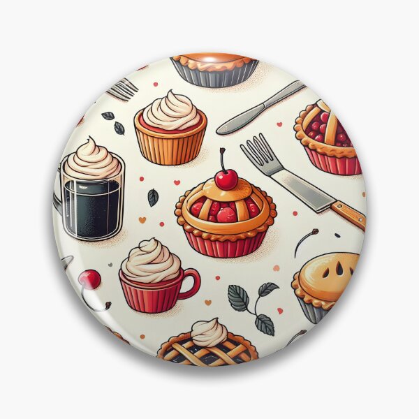 Artikelvorschau, Kirschbäckerei-Muster – Kuchen, Cupcakes, Kaffee & süße Leckereien entworfen und verkauft von Apex Designs.