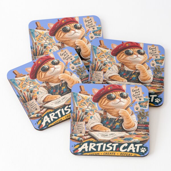 Item preview, Artist Cat  Paint Create Inspire  Creative Cat Gift for Artists designed and sold by TeeVibeHaus.