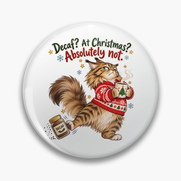 Item preview, Funny Maine Coon Cat Christmas No Decaf Coffee designed and sold by tobbyasz.