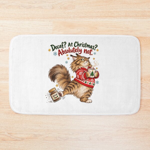 Item preview, Funny Maine Coon Cat Christmas No Decaf Coffee designed and sold by tobbyasz.