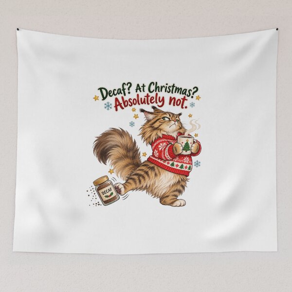 Item preview, Funny Maine Coon Cat Christmas No Decaf Coffee designed and sold by tobbyasz.