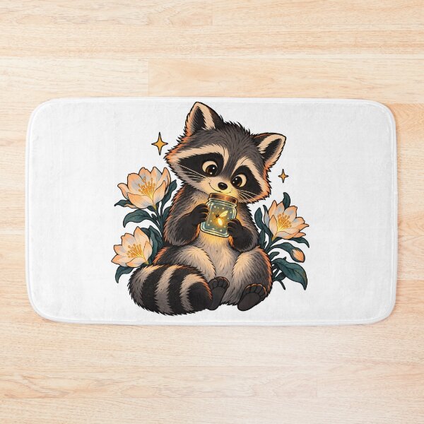 Item preview, Firefly Keeper Raccoon in Bloom designed and sold by EpicwaveDesigns.