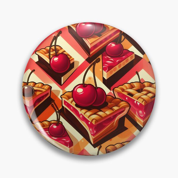 Item preview, Cherry Pie & Cherries Pattern – Vintage Geometric Bakery Design designed and sold by Apex Designs.