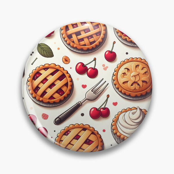 Artikelvorschau, Kirschbäckerei-Muster – Gitterkuchen, Törtchen & süße Leckereien entworfen und verkauft von Apex Designs.