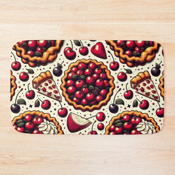 Item preview, Cherry Tart Pattern – Retro Fruit Pie & Dessert Art designed and sold by Apex Designs.