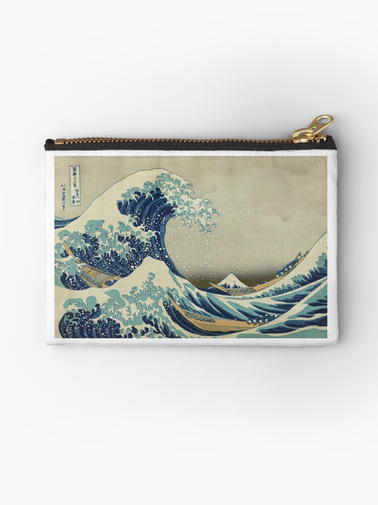 Hokusai Great Wave Off Kanagawa Thirty Six Views Of Mount Fuji No 21 Japan Japanese Wood Block Print Zipper Pouch By Tomsredbubble Redbubble