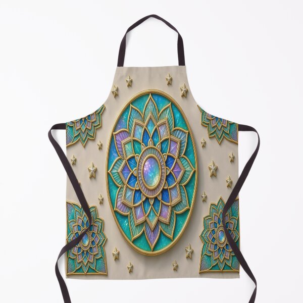 Item preview, Celestial Turquoise Mandala Stained Glass Art designed and sold by Breezes-of-Ida.