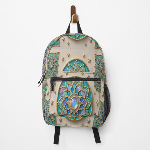 Item preview, Celestial Turquoise Mandala Stained Glass Art designed and sold by Breezes-of-Ida.