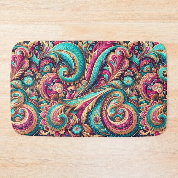 Item preview, Turquoise Magenta Psychedelic Paisley – Vibrant Maximalist Boho Pattern designed and sold by Apex Designs.