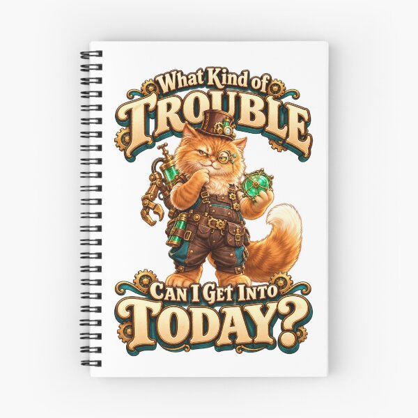 Item preview, Steampunk Cat: What Kind of Trouble Can I Get Into designed and sold by Mystik-Media.