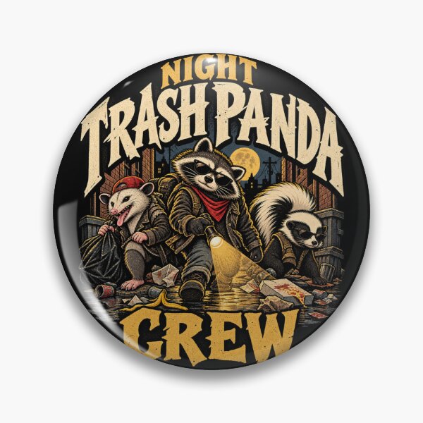 Item preview, Night Trash Panda Crew Funny Raccoon Opossum Skunk Urban Wildlife designed and sold by GibasVisuals.