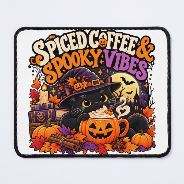 Item preview, Spiced Coffee & Spooky Vibes Halloween Cat designed and sold by tagmoj.