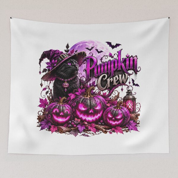 Item preview, Pumpkin Crew Purple Halloween Cat designed and sold by DansCreations42.