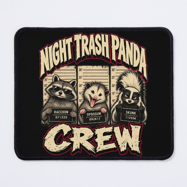 Item preview, Night Trash Panda Crew Funny Raccoon Opossum Skunk Mugshot designed and sold by GibasVisuals.