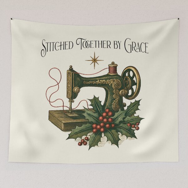 Item preview, Vintage Sewing Machine Christmas Sewing Lover designed and sold by Sachie's Studio.
