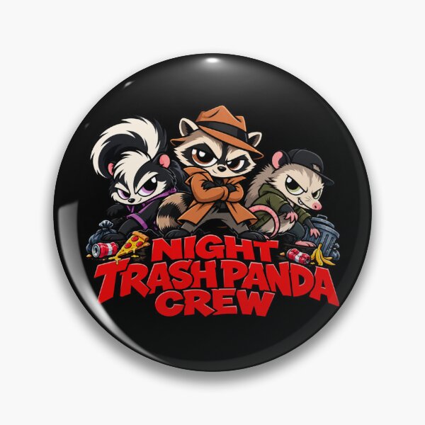 Item preview, Night Trash Panda Crew Funny Raccoon Opossum Skunk Cartoon Gang designed and sold by GibasVisuals.