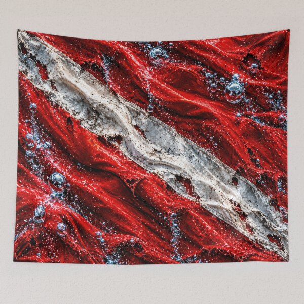 Item preview, Scuba Diving Flag – Distressed Red and White Diver Down Flag designed and sold by artistwill.