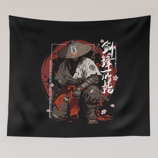 Item preview, Dark Japanese Samurai Ronin Warrior Spirit of the Sword Graphic    designed and sold by Designart68.