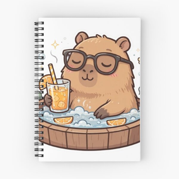 Item preview, Capybara Soaking In Hot Spring With Orange Juice designed and sold by ReginaNunn.