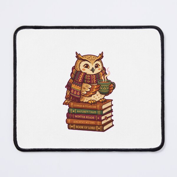 Item preview, Cozy Owl Reading Books Autumn Sweater Art Print designed and sold by AmadeusModern.