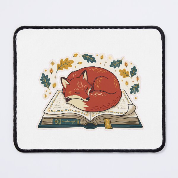 Item preview, Sleeping Fox on Open Book Winter Reading Graphic designed and sold by AmadeusModern.