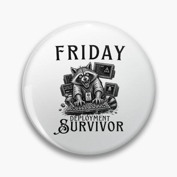 Item preview, Friday Deployment Survivor Raccoon Coder Funny Programmer Gifts designed and sold by LeSoniPapaPrint.