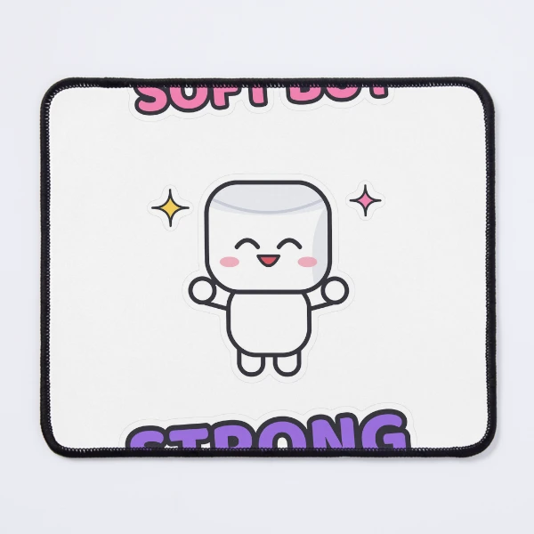 Soft But Strong - Cute Flexing Marshmallow Pip — Mouse Pad by BiMood