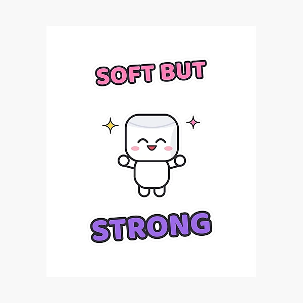 Soft But Strong - Cute Flexing Marshmallow Pip — Photographic Print by BiMood