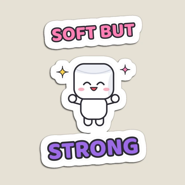 Soft But Strong - Cute Flexing Marshmallow Pip — Magnet by BiMood