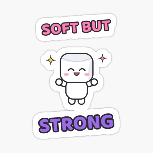 Soft But Strong - Cute Flexing Marshmallow Pip — Sticker by BiMood