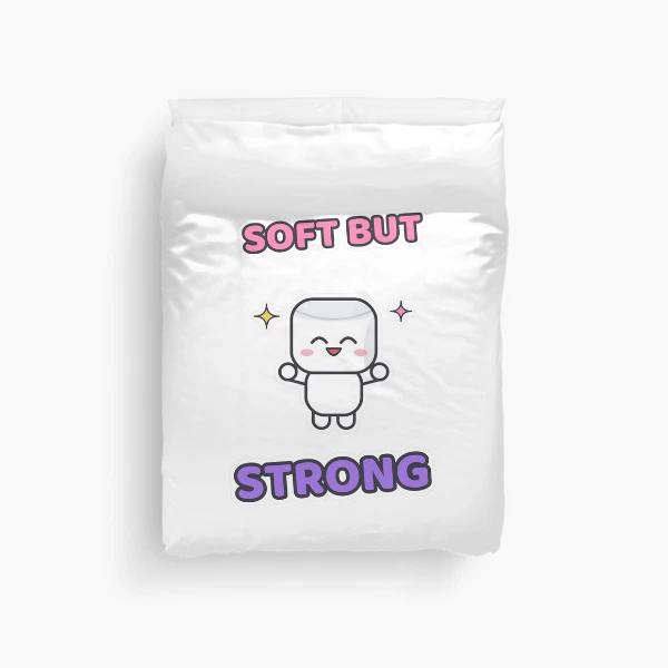 Soft But Strong - Cute Flexing Marshmallow Pip — Duvet Cover by BiMood