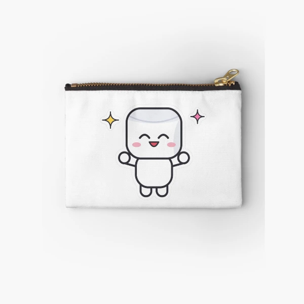 Soft But Strong - Cute Flexing Marshmallow Pip — Zipper Pouch by BiMood