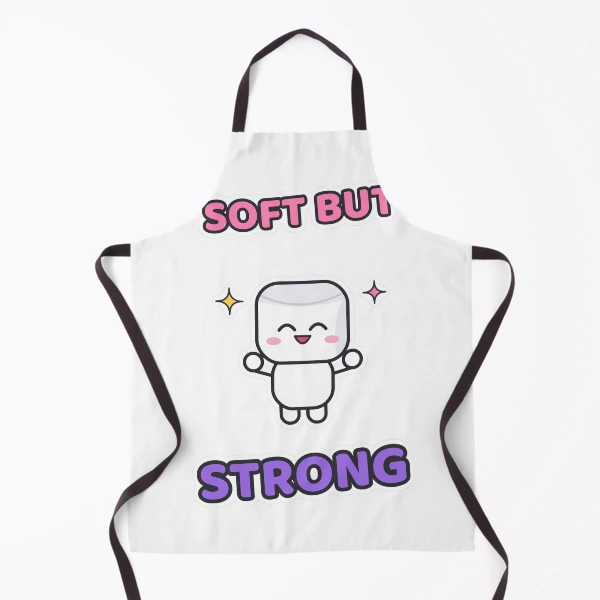 Soft But Strong - Cute Flexing Marshmallow Pip — Apron by BiMood
