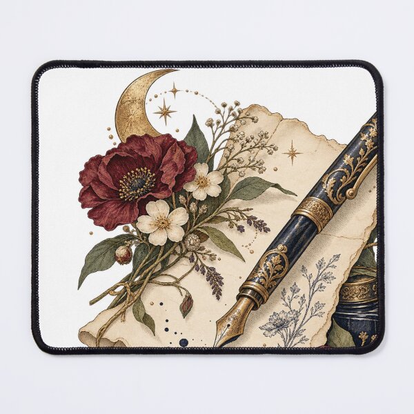 Item preview, Poetcore Fountain Pen and Pressed Flower - Vintage Writing Art designed and sold by aseel9.