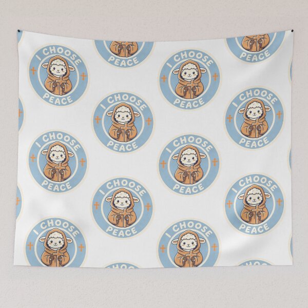 Item preview, I choose peace christian lamb monk cartoon designed and sold by Captain-Jackson.