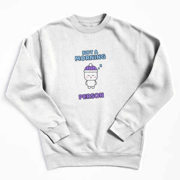 Not a Morning Person - Sleepy Marshmallow Pip — Pullover Sweatshirt by BiMood