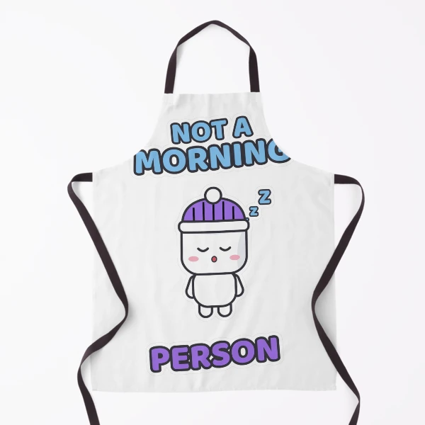 Not a Morning Person - Sleepy Marshmallow Pip — Apron by BiMood