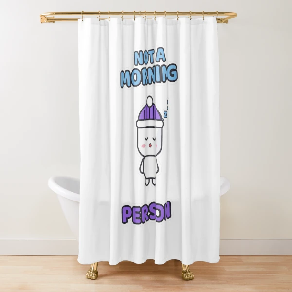 Not a Morning Person - Sleepy Marshmallow Pip — Shower Curtain by BiMood