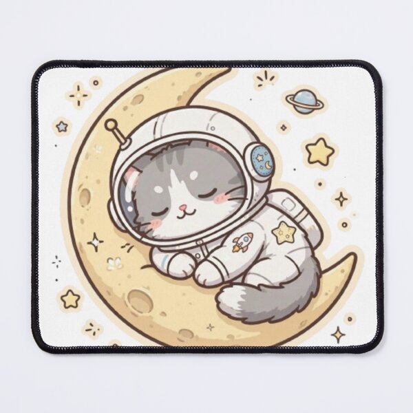 Item preview, Astronaut Cat Sleeping On Crescent Moon - Cute Space Nap designed and sold by ReginaNunn.