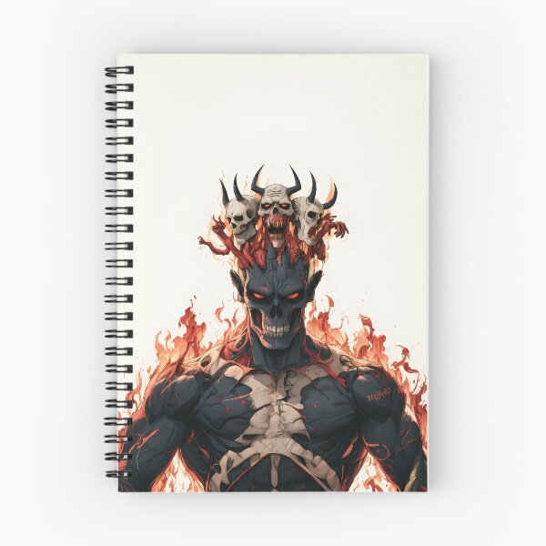 Item preview, Fiery Demon Lord Horned Skulls Art designed and sold by Lunat1kk.