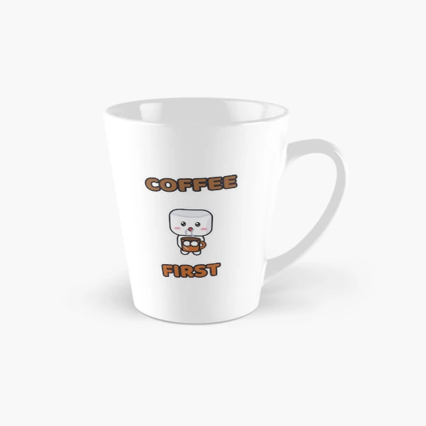 Coffee First - Cute Marshmallow Pip with a Mug — Classic Mug by BiMood
