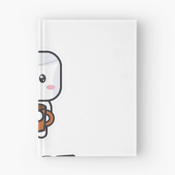 Coffee First - Cute Marshmallow Pip with a Mug — Spiral Notebook by BiMood