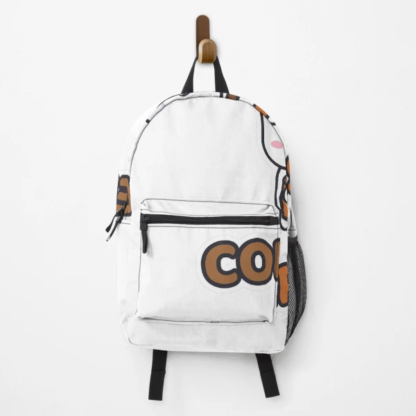Coffee First - Cute Marshmallow Pip with a Mug — Backpack by BiMood
